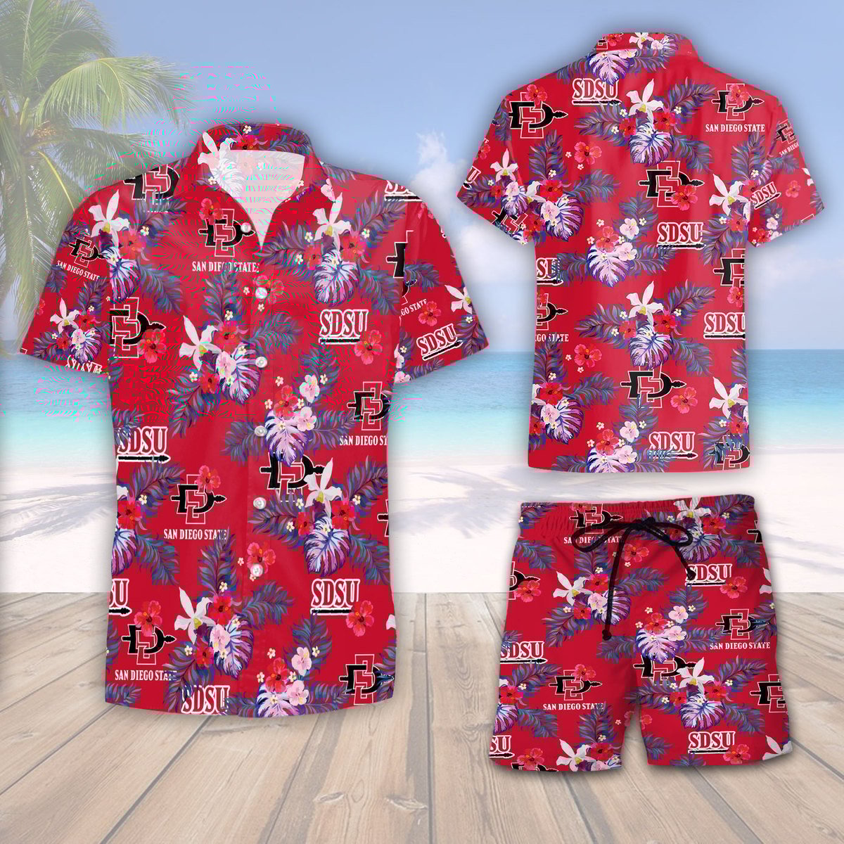 San Diego State Aztecs National Collegiate Athletic Association 2023 Aop Hawaiian Shirt