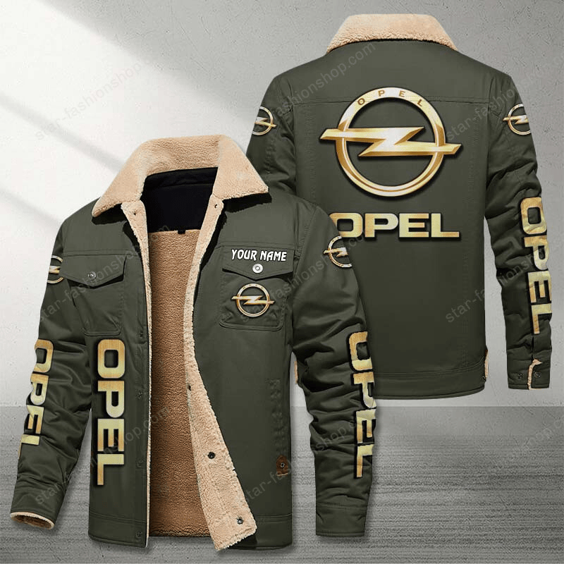 Opel Green Custom Name Stand Collar Jacket