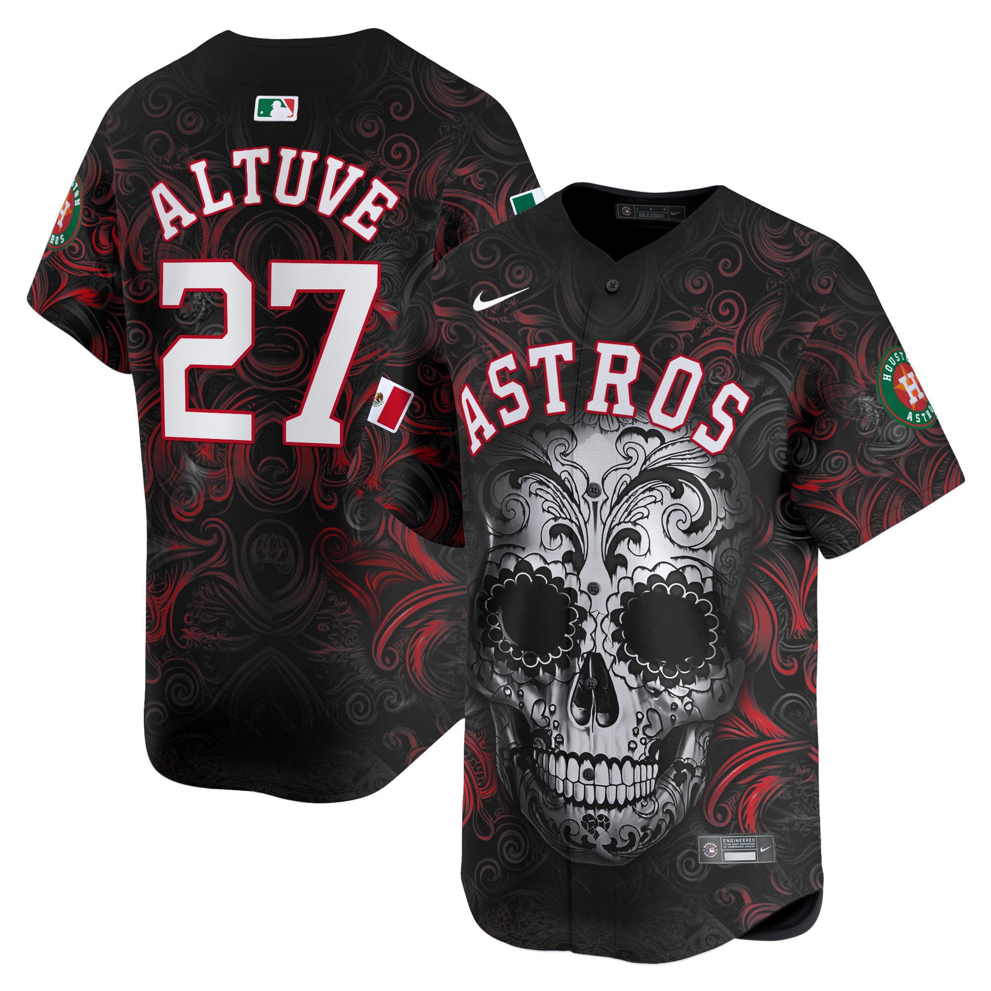 Astros Mexico Dia De Los Muertos Vapor Premier Limited Jersey – Printed