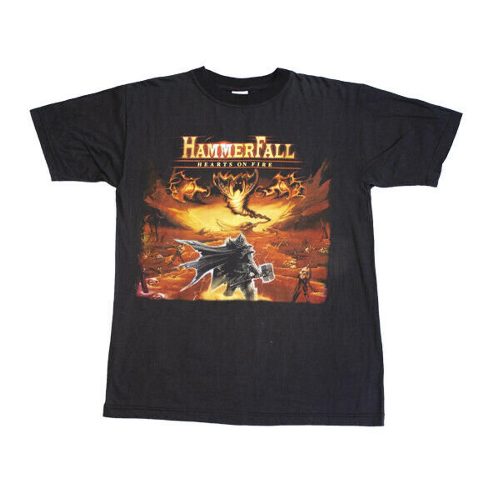 Hammerfall Hearts On Fire Tshirt | Vintage Swedish Heavy Metal Rock Band Tee Vtg