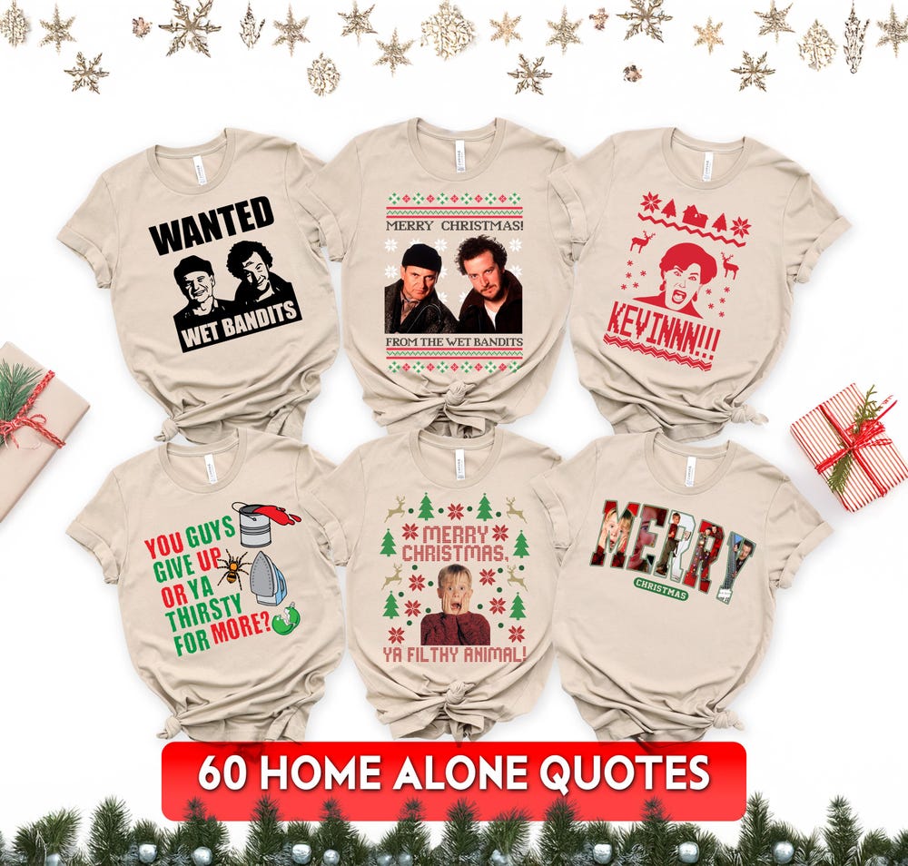 Home Alone Family Matching Christmas Shirts, Personalized Christmas Sweatshirt, Gift For Christmas, Christmas Party Tee, Home Alone T-Shirt Be Original, Wear Original