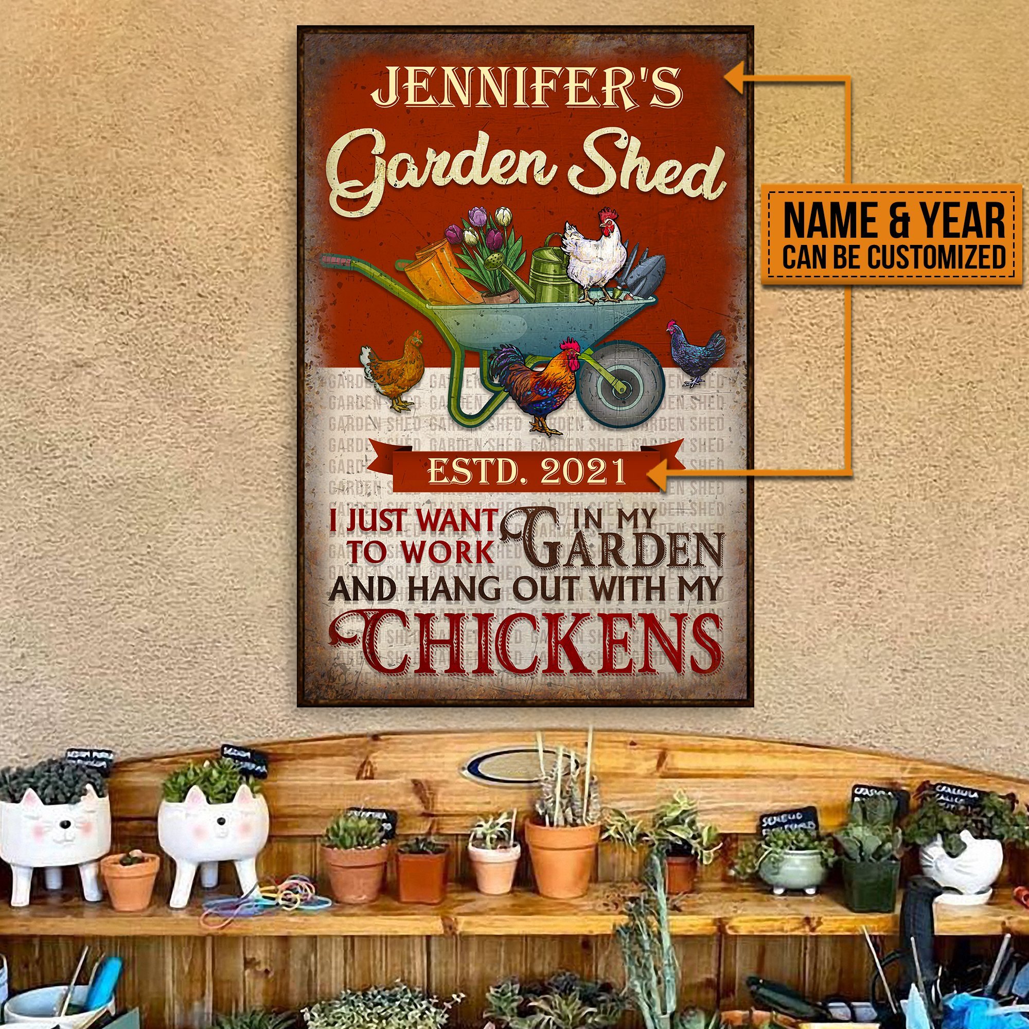 Personalized Chicken Garden Shed I J …