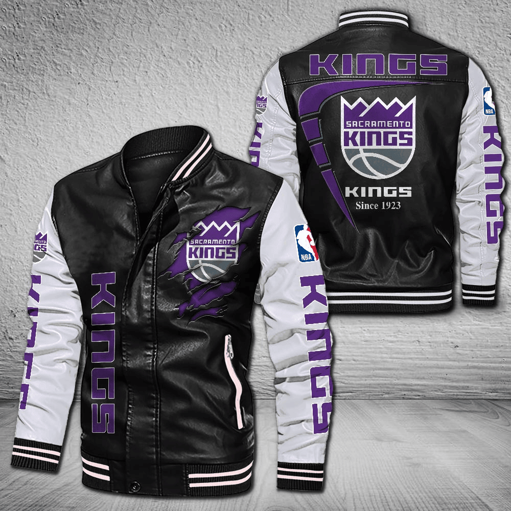 Sacramento Kings Leather Varsity Jacket