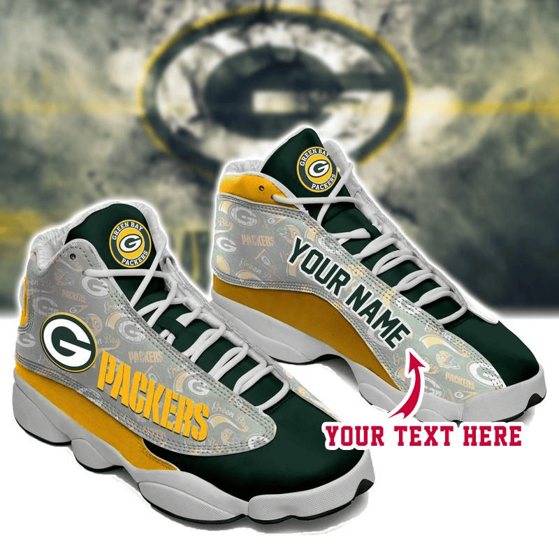 Green Bay Packers G Football Retro Custom Air Jordan 13 Shoes Personalize Name Sport Sneakers Gbec JD13 V1161