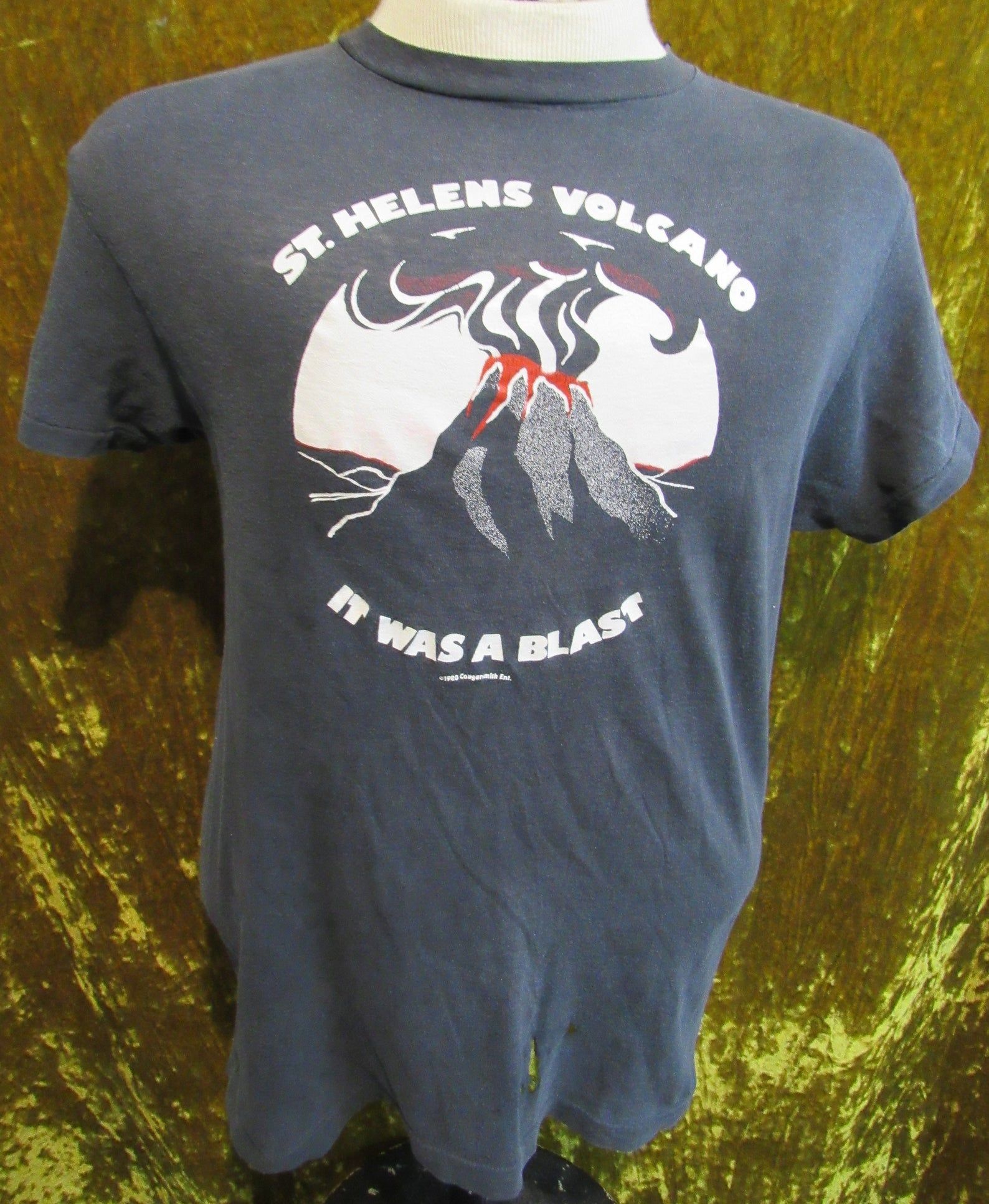 Vintage 80’S 1980 Mount St Helens Volcano It Was A Blast Souvenir Graphic T-Shirt Single Stitch /