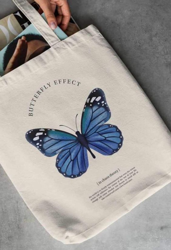 Blue Butterfly Tote bag