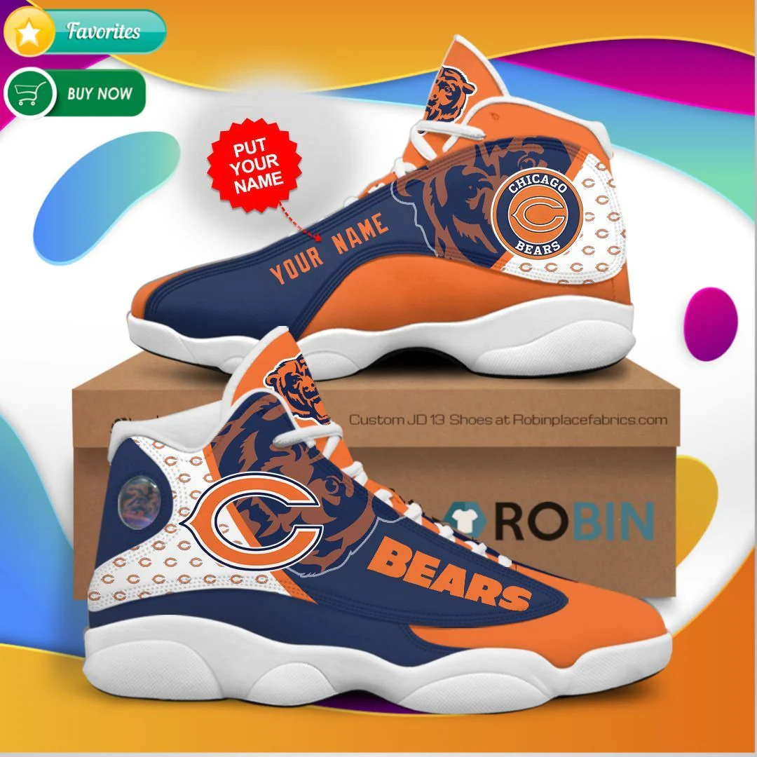 Personalized Chicago Bears American Football Team Sport Custom Name Air Jordan 13 Shoes JD13 V2689