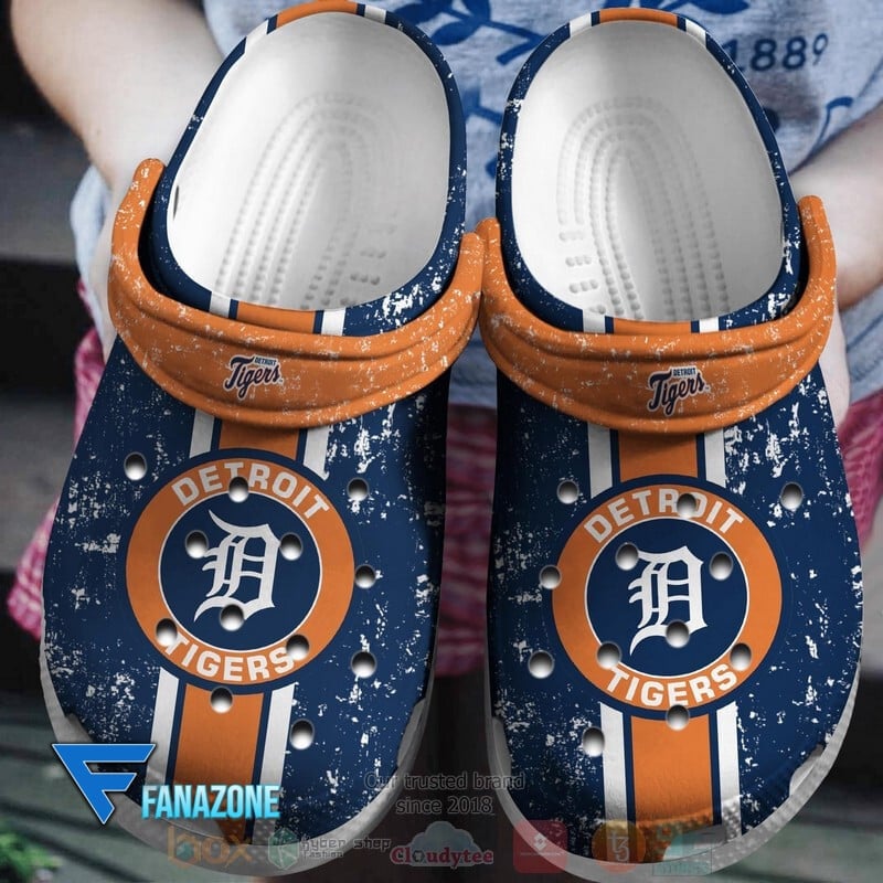 Detroit Tigers Logo Baseball MLB Orange Sander Blue Crocss Classic Clogs Shoes Ver423