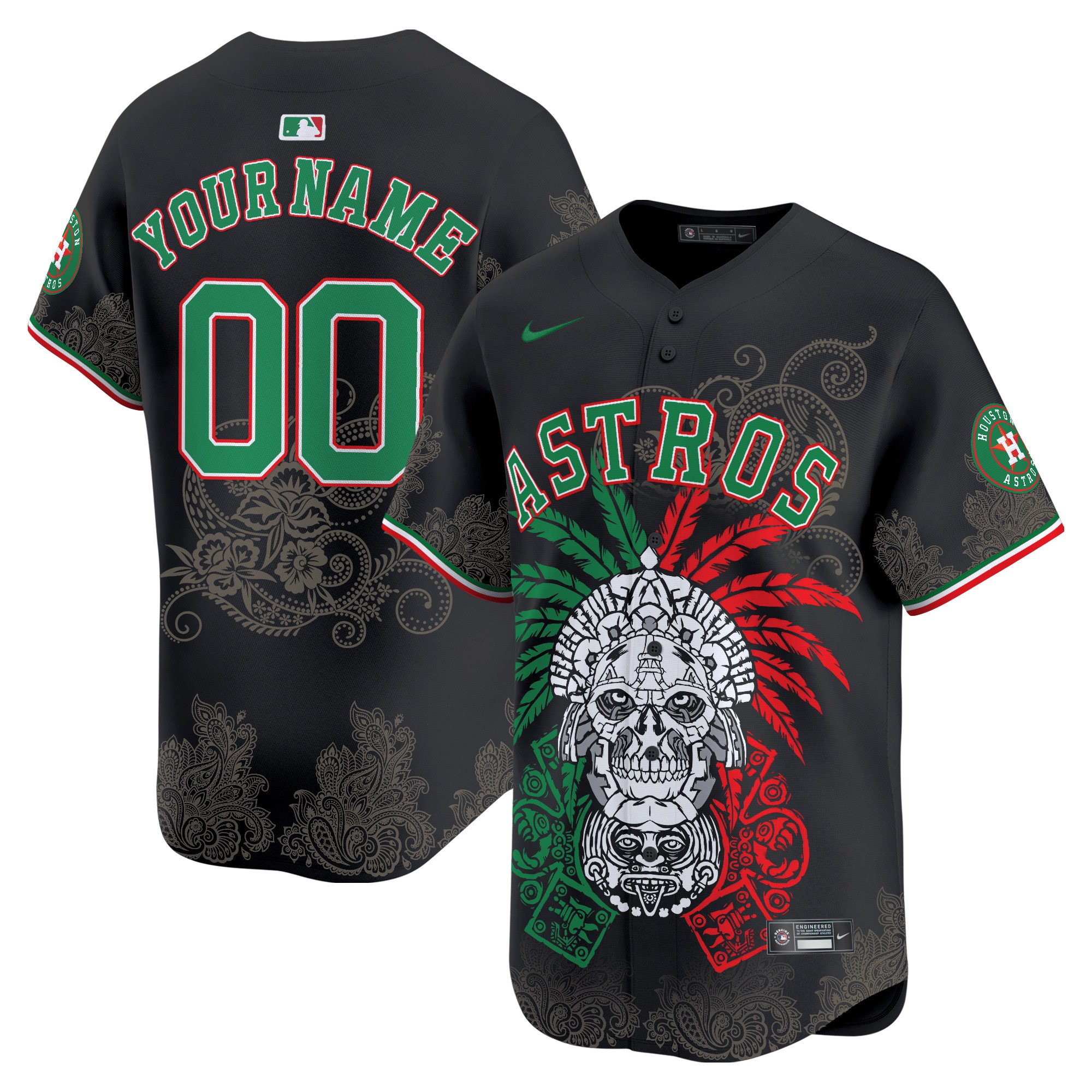 Astros Aztec Warrior Skull Vapor Premier Limited Custom Jersey V2 – Printed