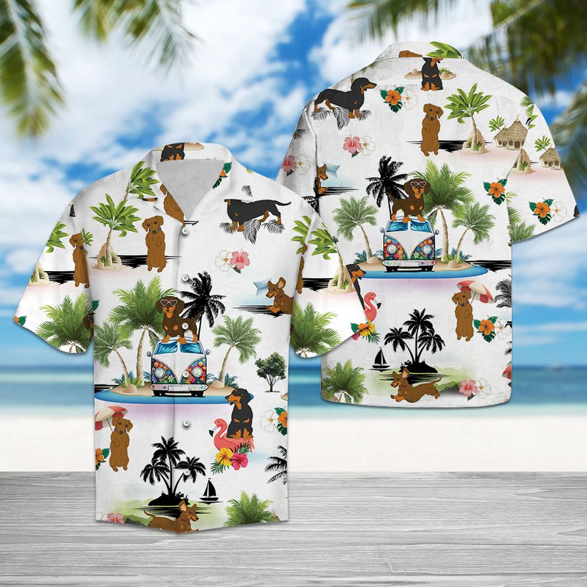 Dachshund Vacation Hawaii Shirt, Summer Gift, Hawaiian Shirts For Men, Aloha Beach Shirt