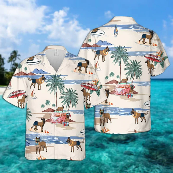 Belgian Malinois Summer Beach Hawaiian Shirt, Hawaiian Shirts For Men, Hawaiian Shirts For Men, Aloha Beach Shirt