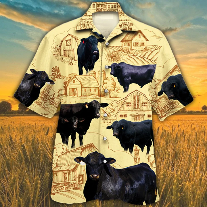 Brangus Cattle Lovers Farm Hawaiian Shirt, Summer Hawaiian Shirt For Men Women