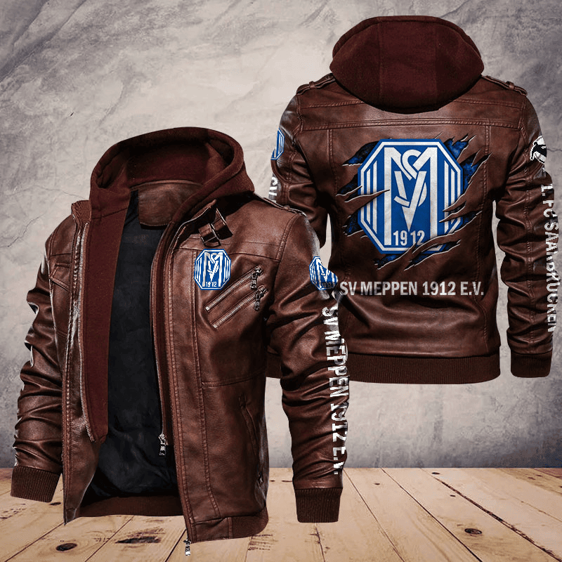 SV Meppen Zip Leather Jacket With Hood