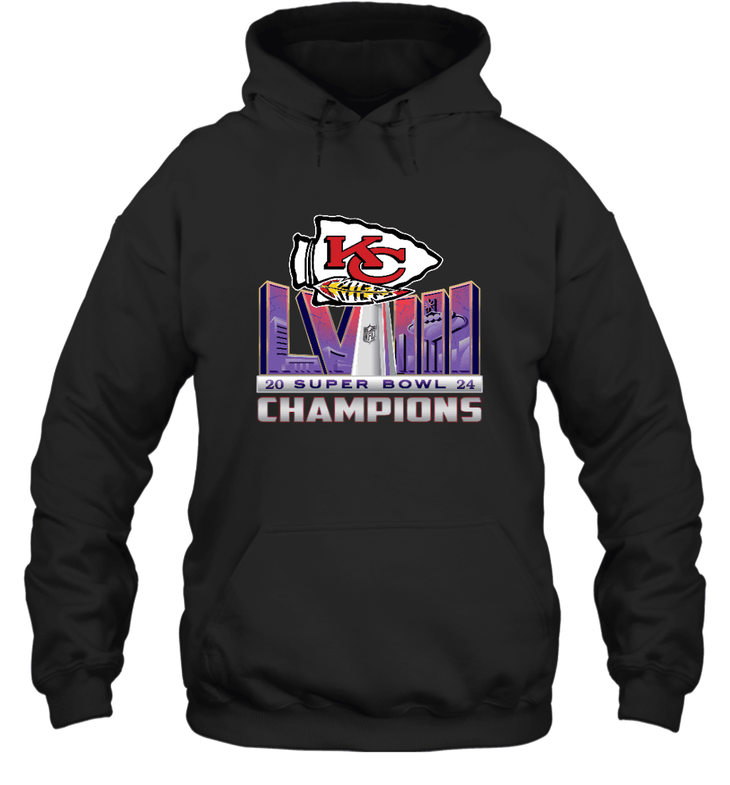 Kansas City Chiefs LVIII Champs Logo Style Unisex 2D Hoodie