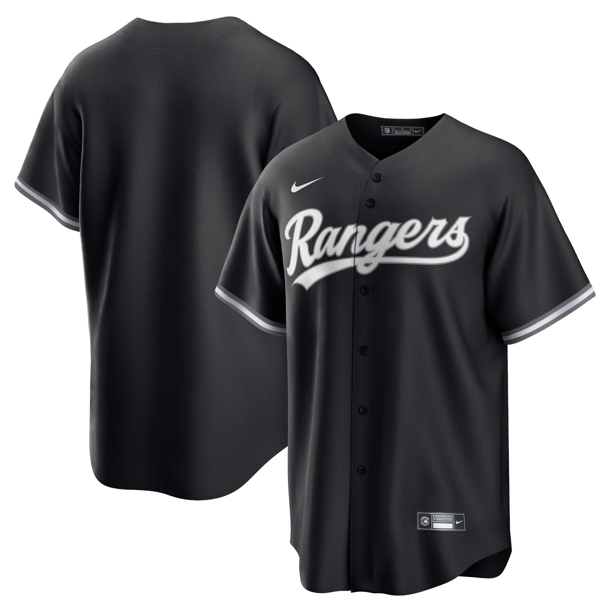 Texas Rangers Black Team Jersey – All Stitched