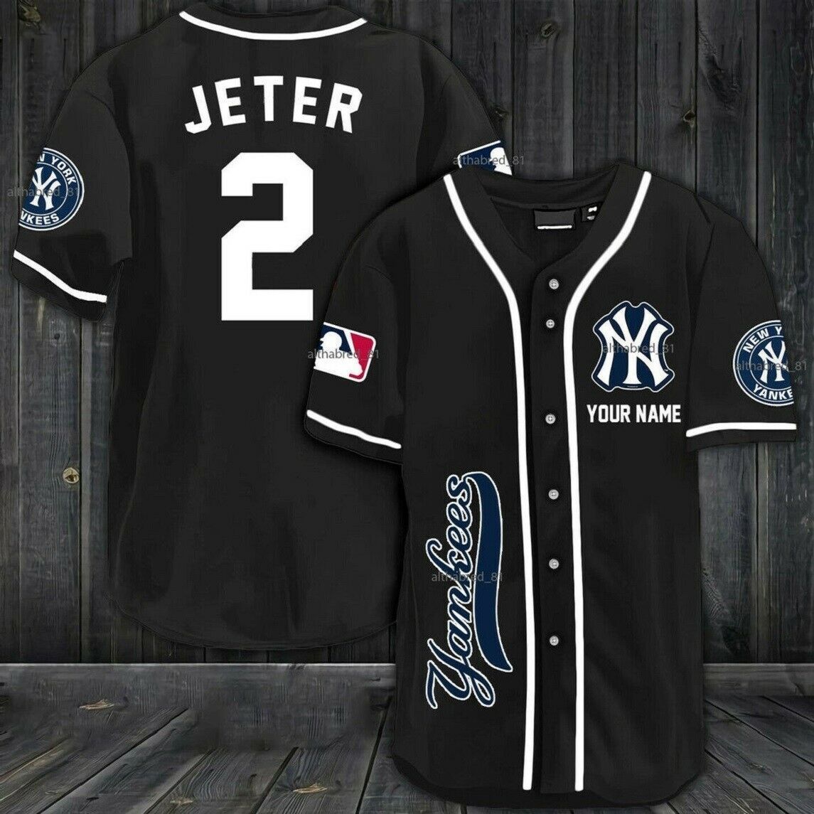 Custom Name Derek Jeter All Over Print Baseball Jersey For Fans