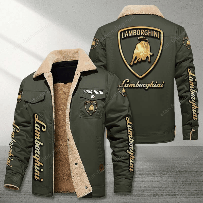 Lamborghini Green Custom Name Stand Collar Jacket