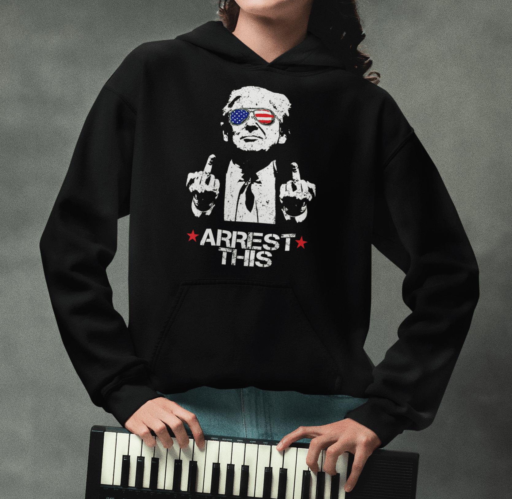 Donald Trump Arrest This Funny Hoodie DRG 2024 Mother’s Day Gifts, Women’s Tops, Womenswear, Cotton Fabric Relaxed Fit Chic Style, gift for girls girlblackhoodie