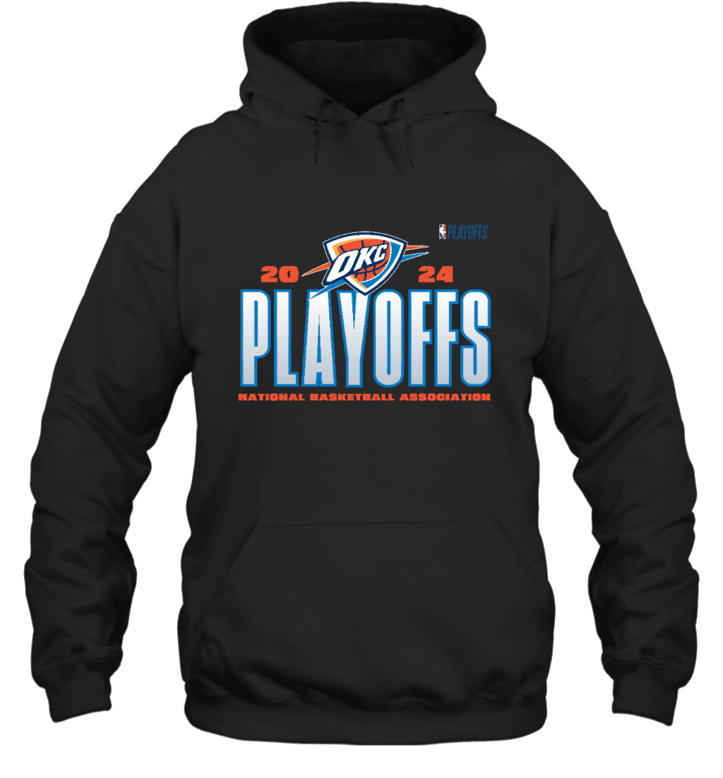 Oklahoma City Thunder NBA Playoffs 2024 Big Logo Print 2D Hoodie