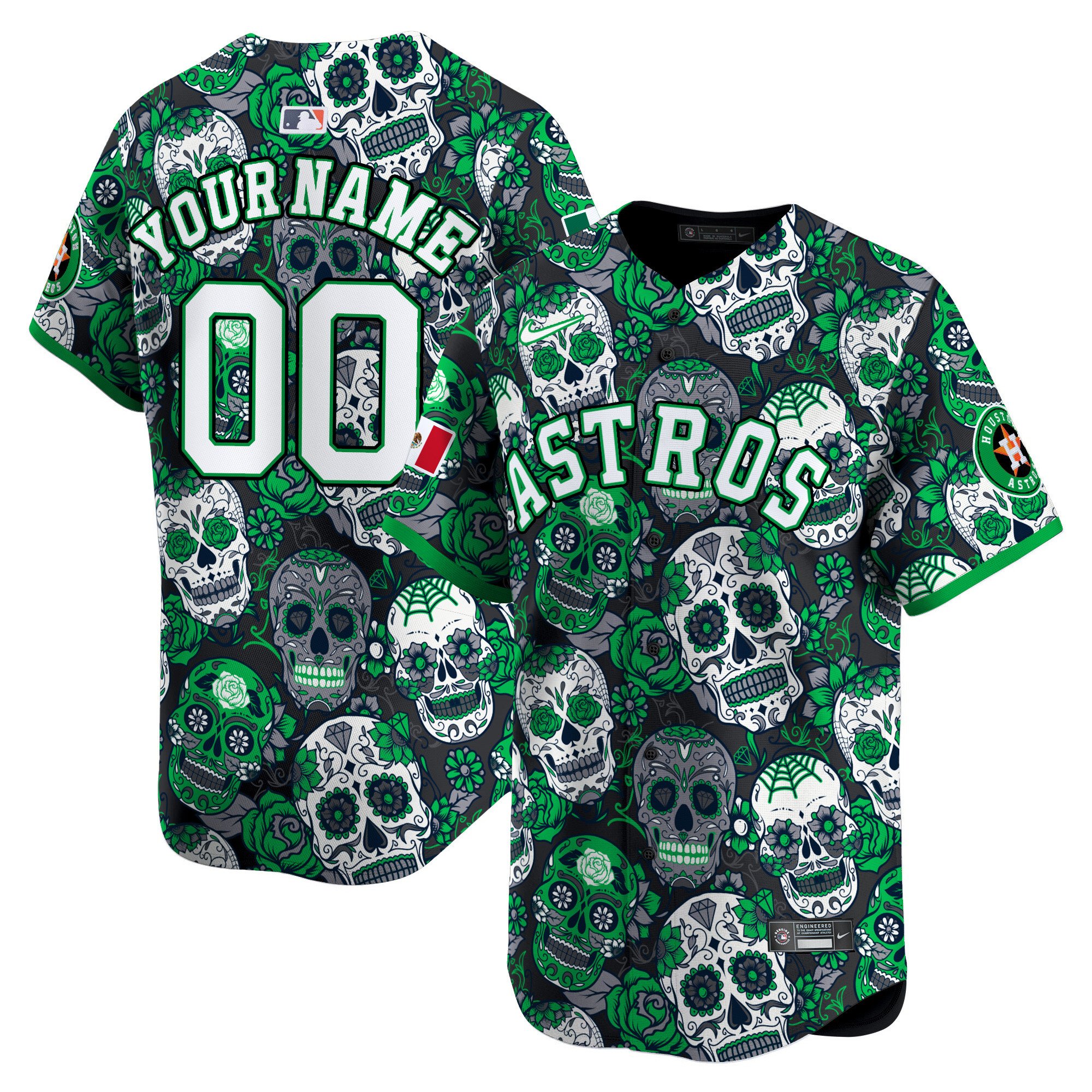 Astros Sugar Skull Mexico Vapor Premier Limited Custom Jersey – Printed