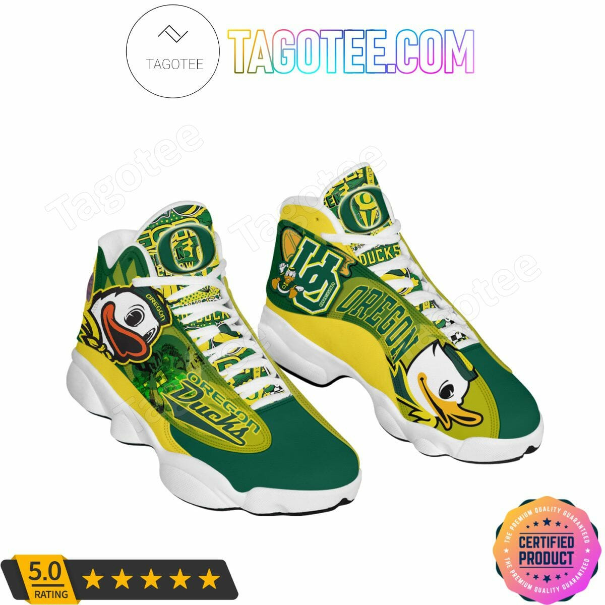 Oregon Ducks Green Yellow Air Jordan 13 Shoes JD13 V636