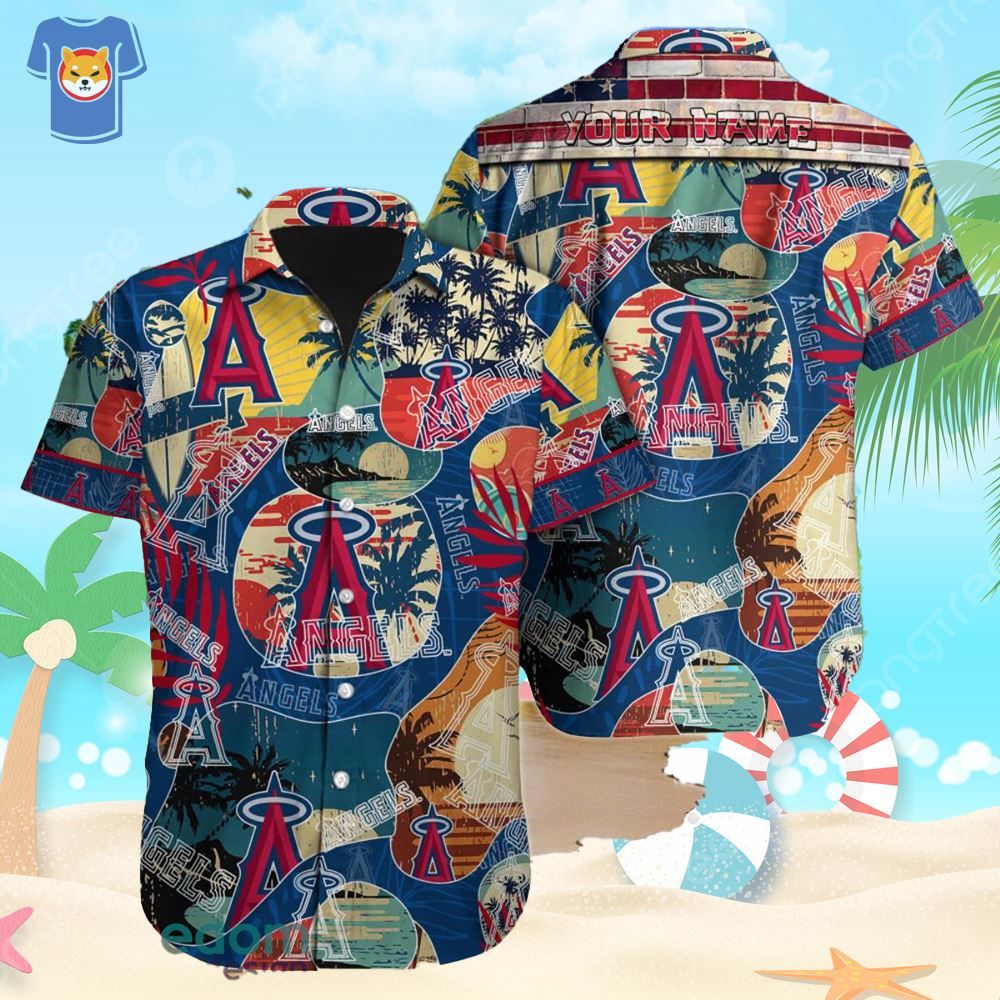 Los Angeles Angels Mlb Custom Name Hawaiian Shirt For Men Women Gift For Fans