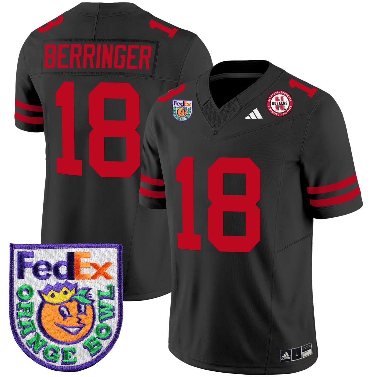 Berringer #18 Nebraska Huskers Black Jersey – All Stitched