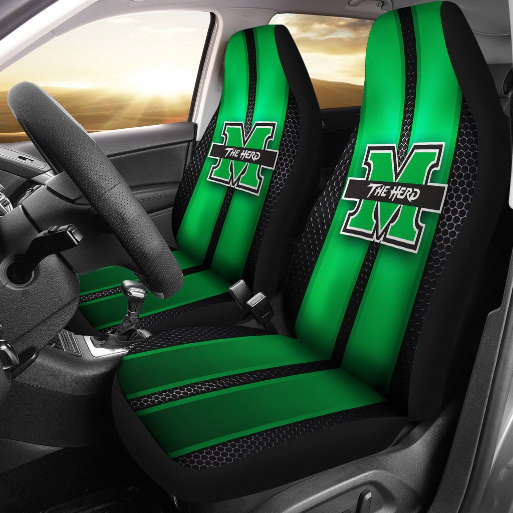 Marshall Thundering Herd IncRedible Line Pattern Car Seat Cover Set CSC2856