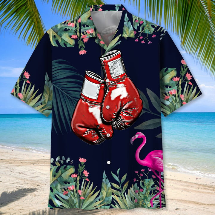 Boxing Nature Flower Hawaiian Shirt For Men, Boxing Player Shirt, Boxing Gifts