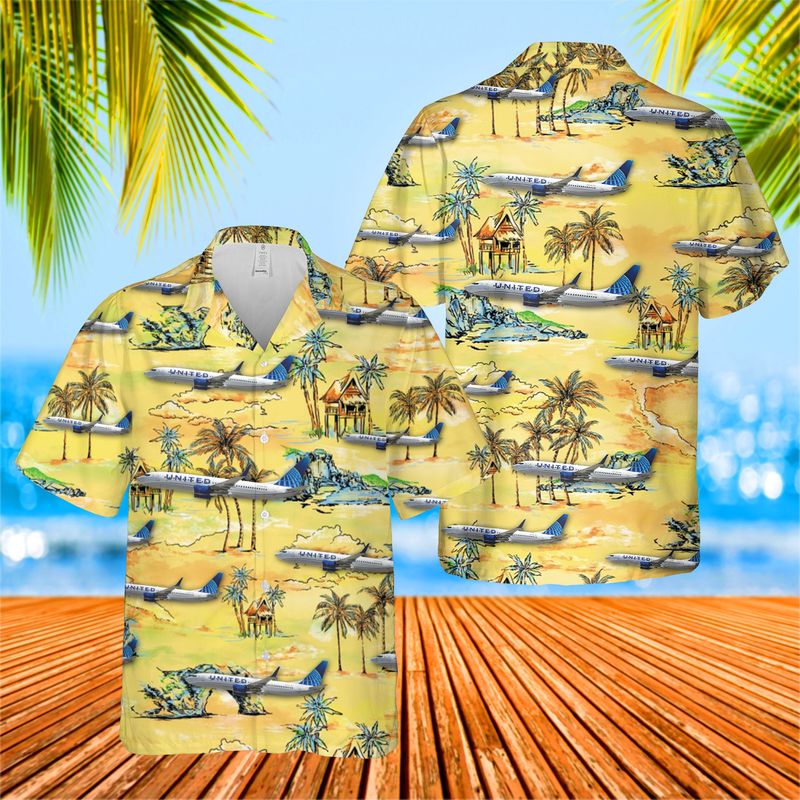 United Airlines Boeing 737-824 Hawaiian Shirt, Hawaiian Shirt For Men, Dad Husband Veteran