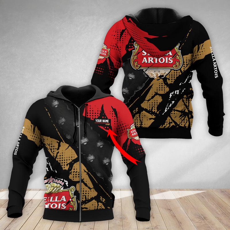 Personalized Halftone Stella Artois Hoodie & Zip Hoodie