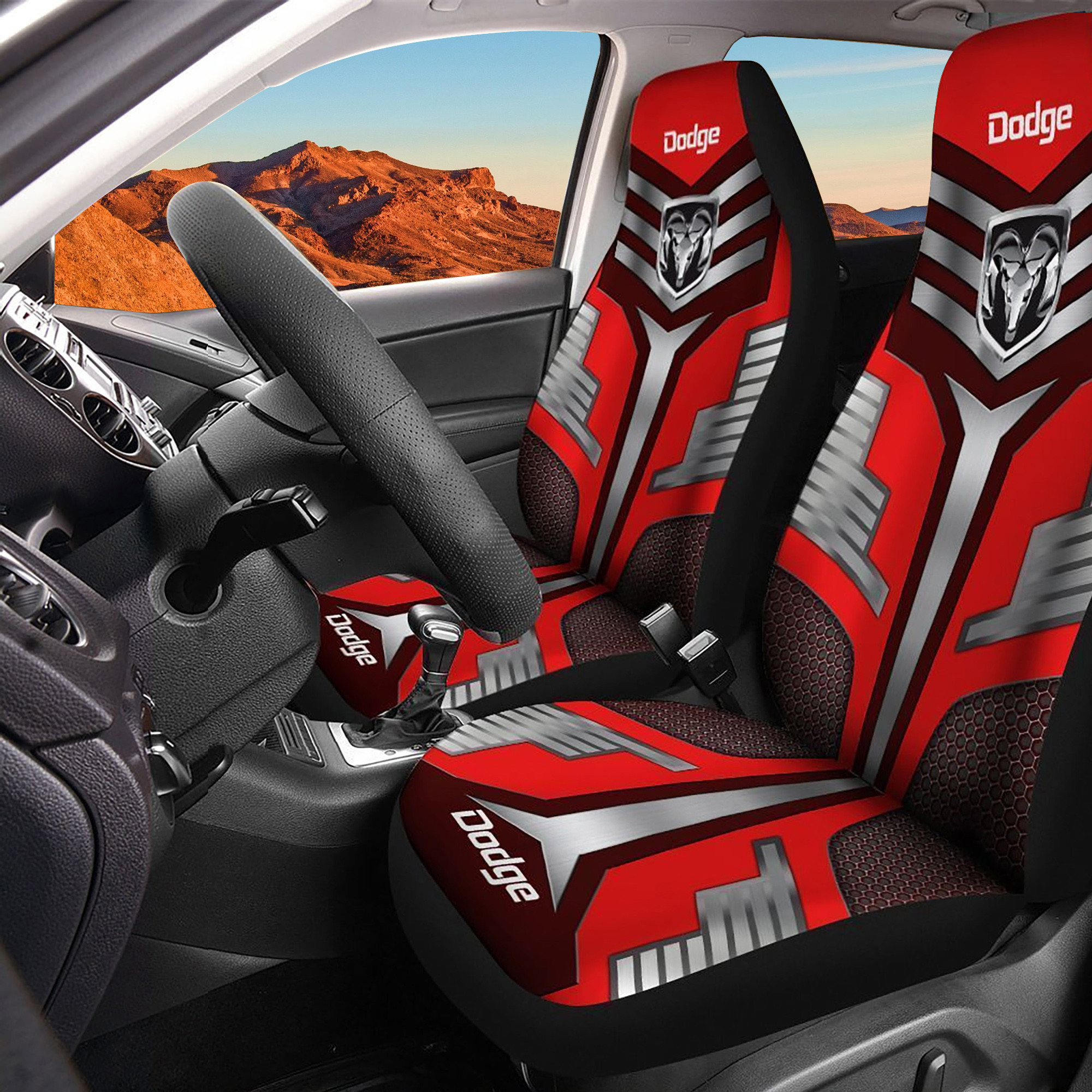 Dodge Ram Logo Car Seat Cover Set CSC295