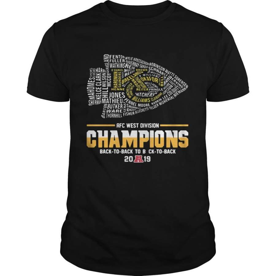 Kansas City Chiefs Players AFC West Divison Champions Back To Back shirt By Vevotee Store