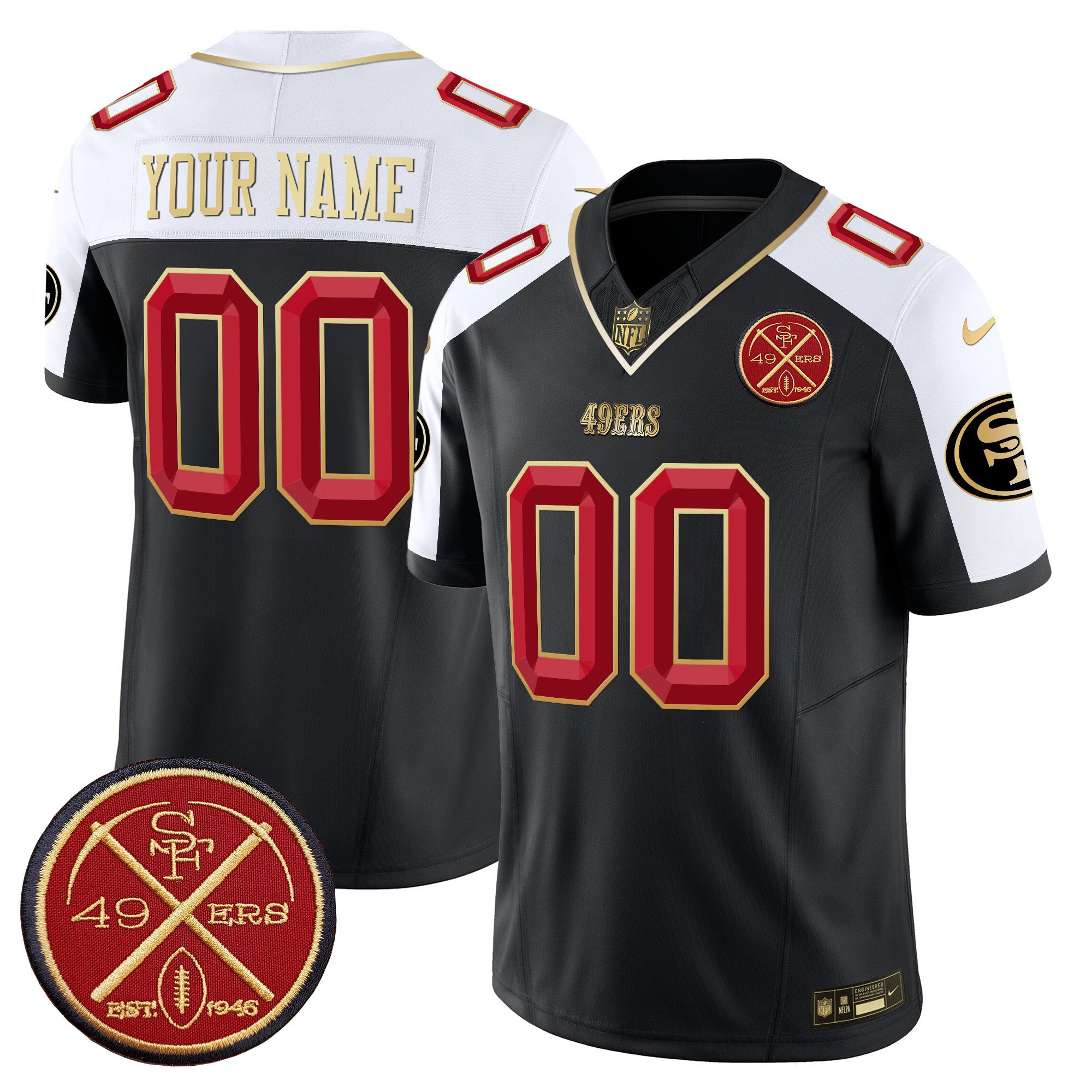 49Ers Est.1946 Patch Vapor Limited Custom Jersey V2 – All Stitched