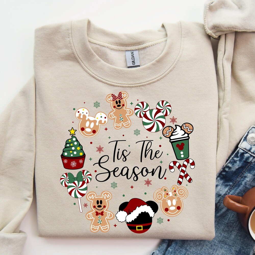 Tis The Season Christmas Sweatshirt, Christmas Mickey Sweatshirt, Magic Kingdom Christmas Sweater, Mickey And Friends Christmas Crewneck Crafted For Individuality Amarkshirts