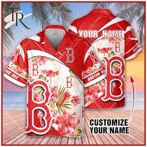 Custom Name Mlb Boston Red Sox Red And White 3D Hawaiian Shirt