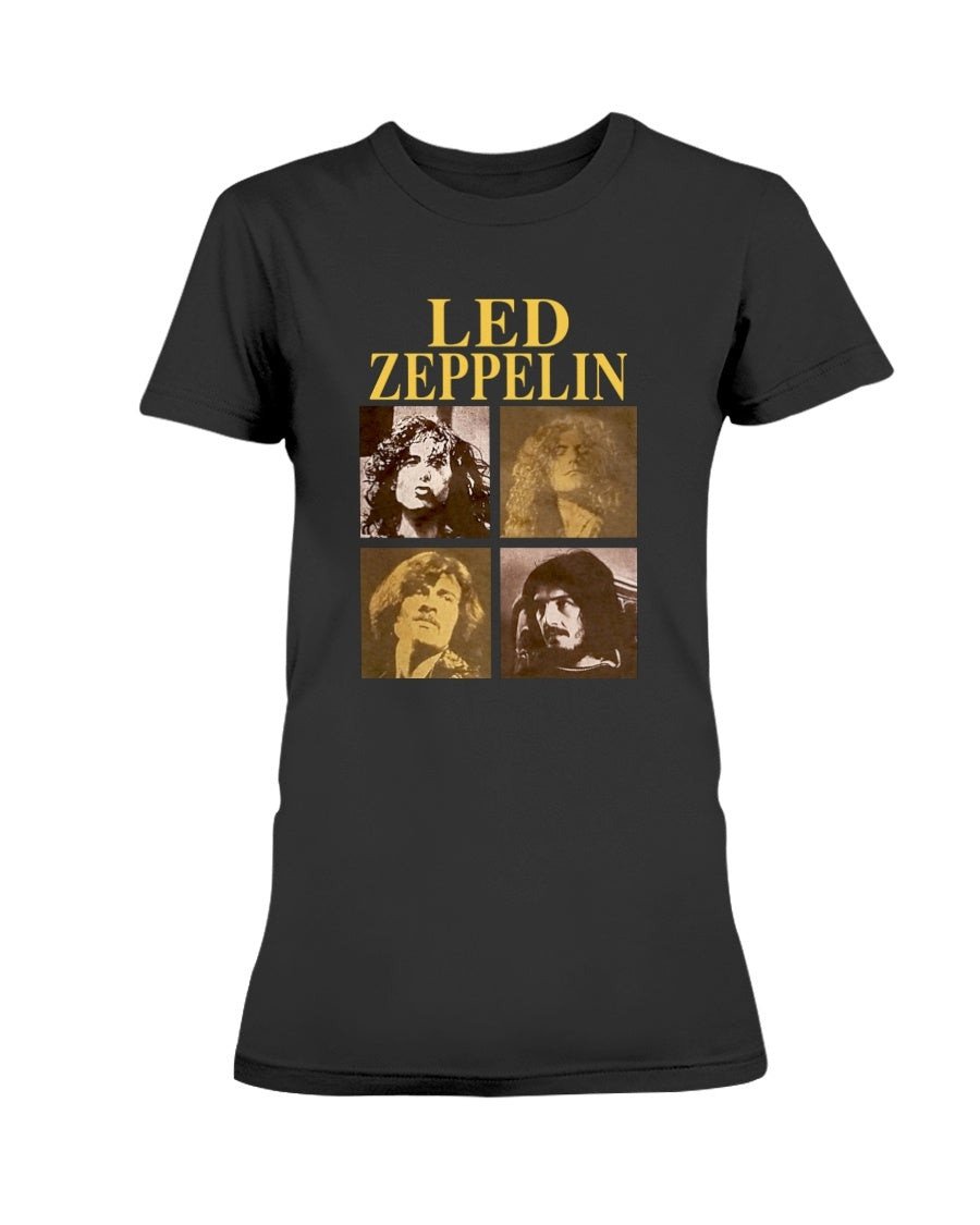 Vintage 80S 90S Led Zeppelin Four Faces Rock Band Concert Tour Winterland Ladies T Shirt 071721