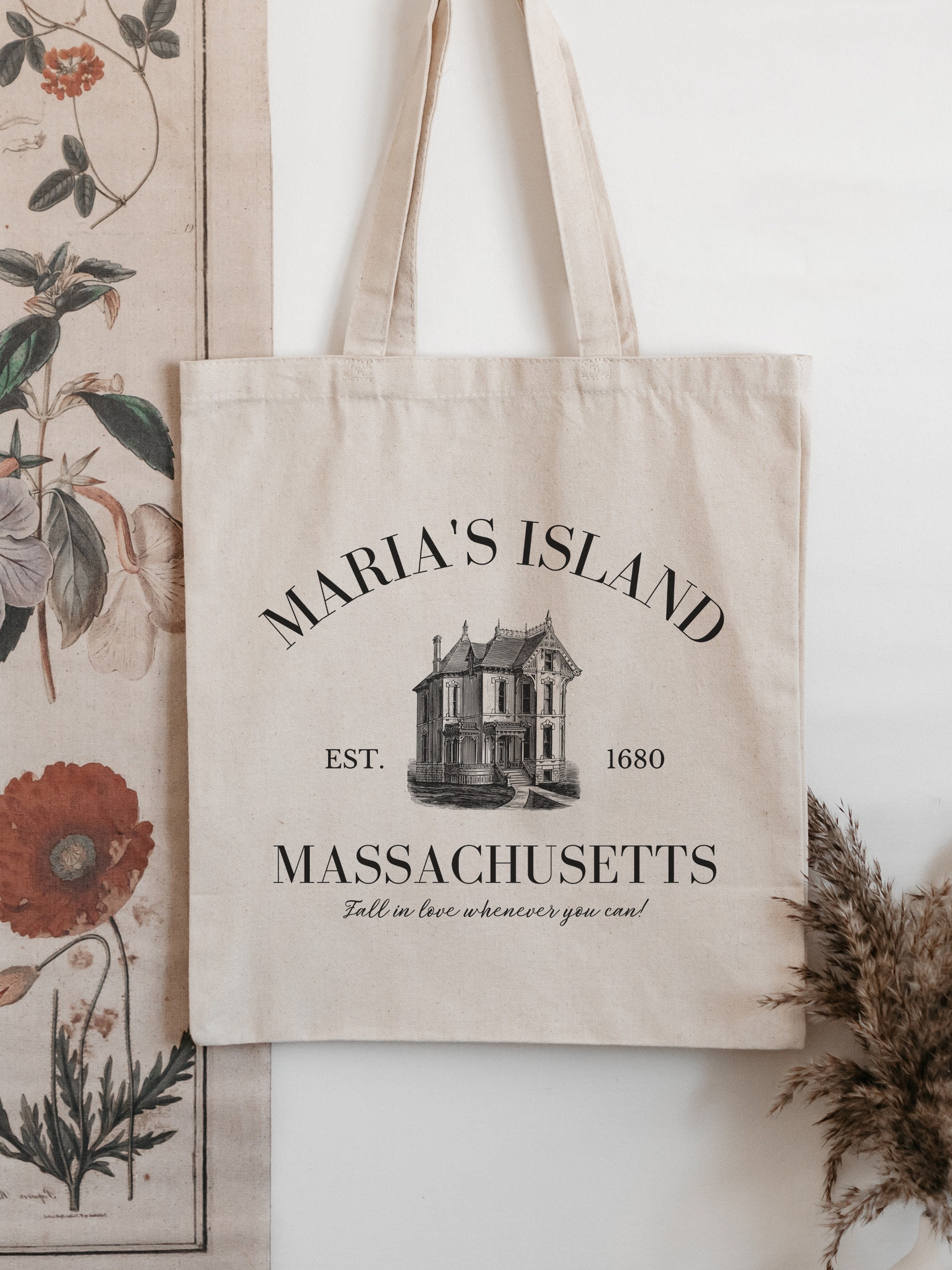 Practical Magic Maria’s Island Souvenir Tote Book Bag * Owens Apothecary * Salt Lavender Rosemary * Witchy Botanical * Midnight Margarita