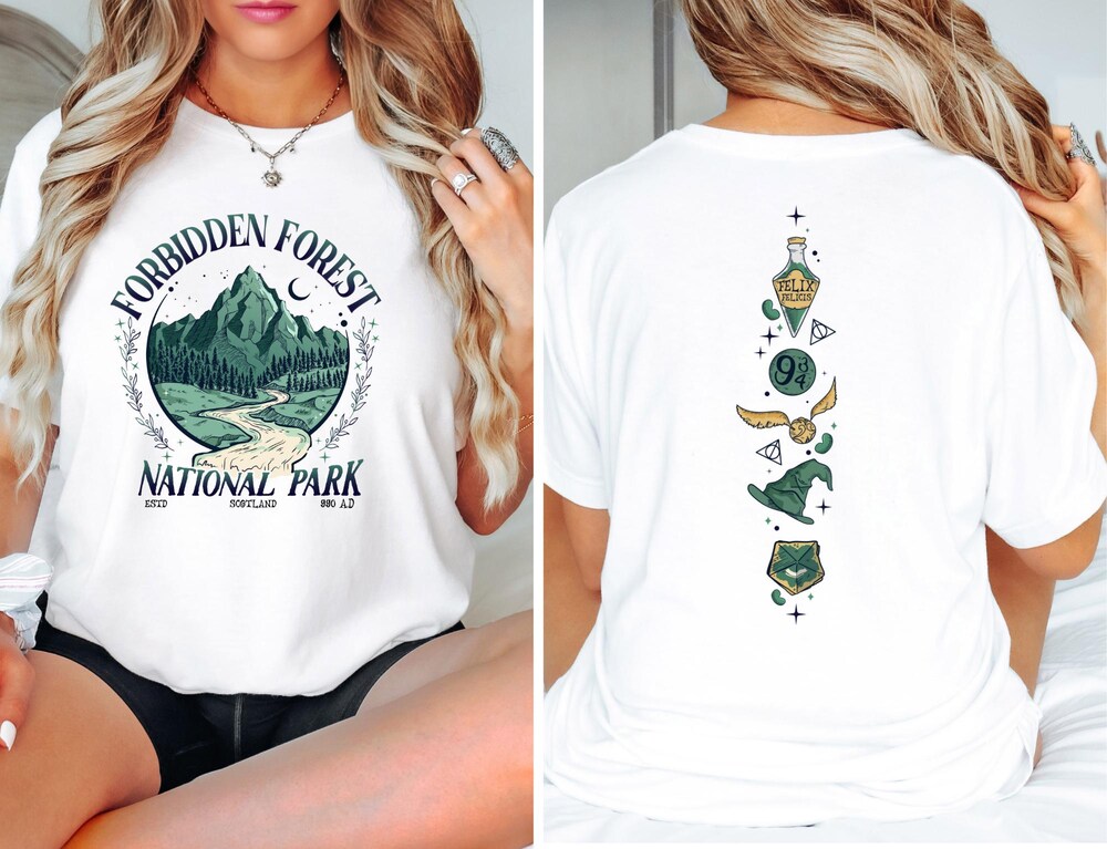 National Park T-shirt, Sweatshirt, Hoodie, Forbidden Forest Shirt, Wizard School Shirt, Wizard Sweatshirt, National Park Lover Gift, Mountain Shirt, Hiking Shirt