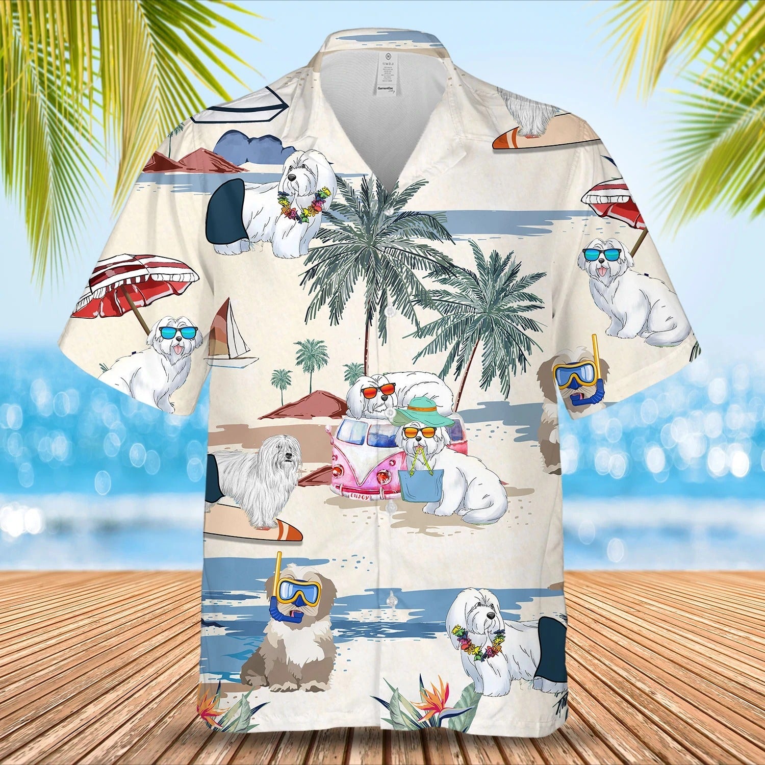 Coton De Tulear Summer Beach Hawaiian Shirt, Short Sleeve Dog Aloha Beach Shirt For Men And Woman