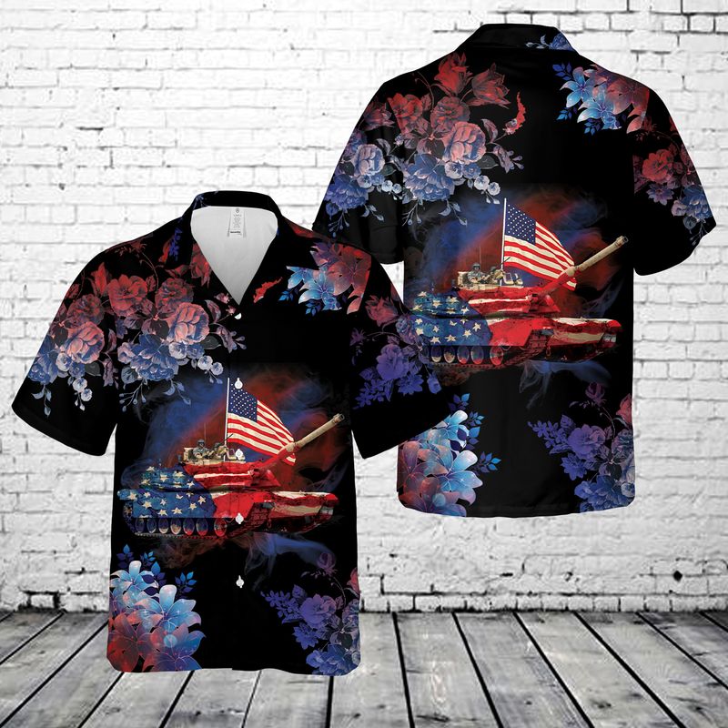 Abrams Battle Tank 4Th Of July Independence Day Hawaiian Shirt, Patriotic Hawaiian Shirt For Men