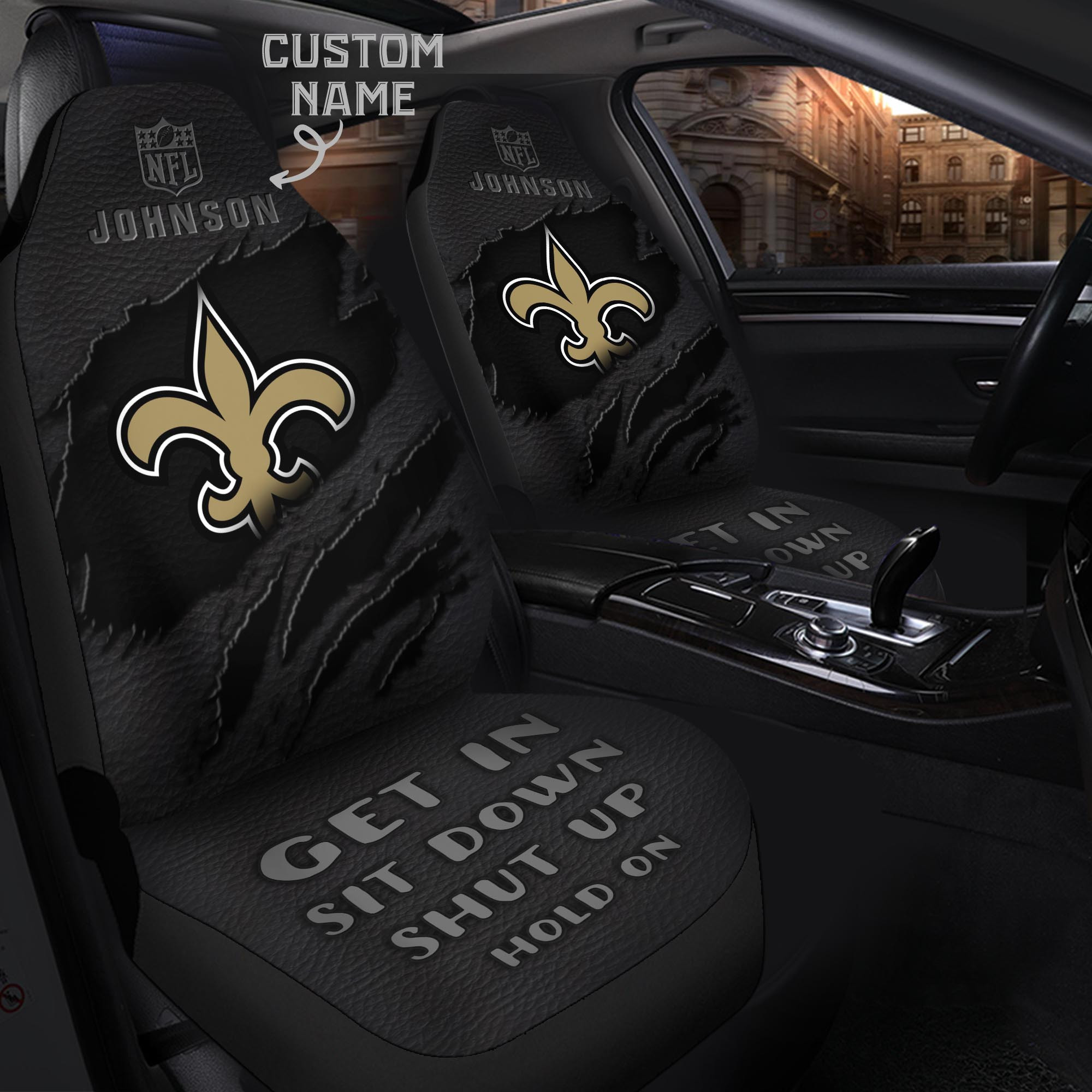 New Orleans Saints Customized Car Seat Cover Set CSC6657