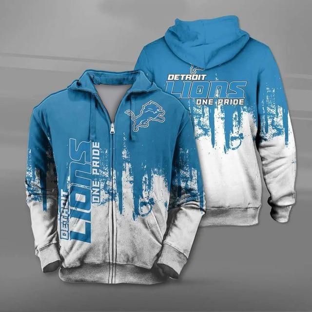 Detroit Lions 3D Zipper Hoodie