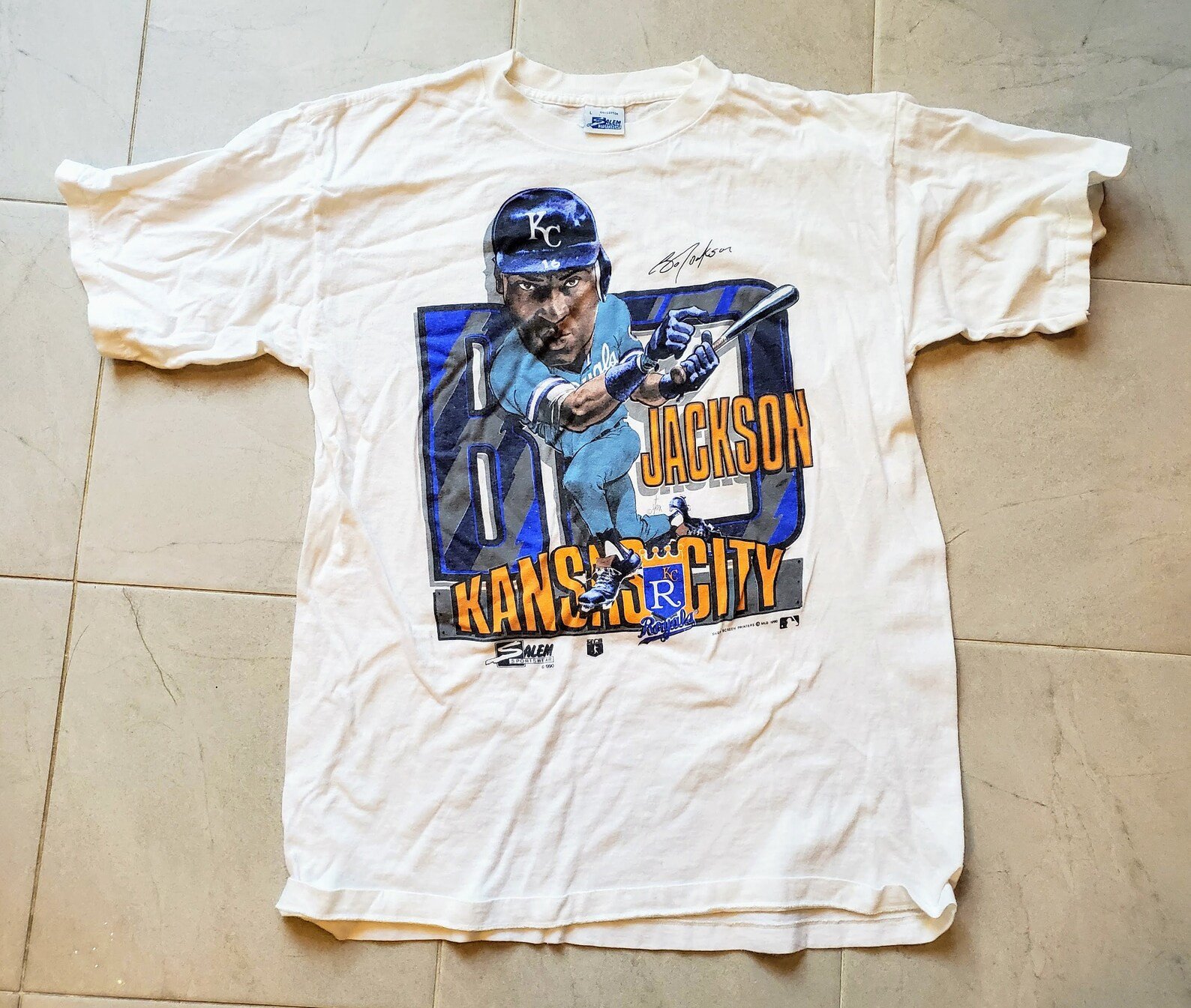 Bo Jackson Vintage T Shirt Rare Caricature Kansas City Royals 80S Tee Sportswear