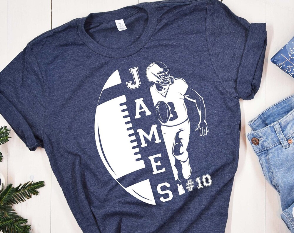 Personalized Football Shirt, Your Name Football, Distressed Tee, Football Mom Shirt, Football Tee, Football Player Tee, Game Day FootballTee