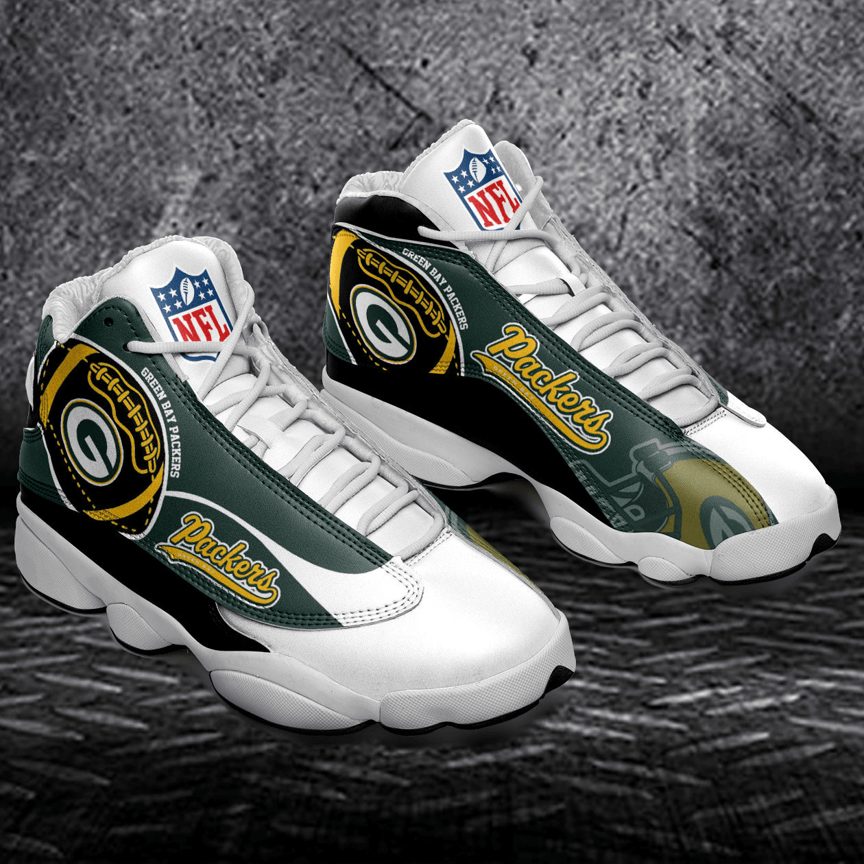 Green Bay Packers Air Jordan 13 Sneakers JD13 V976