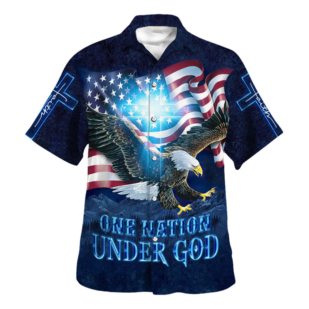 One Nation Under God Eagle Hawaiian Shirt – Christian Hawaiian Shirt – Religious Hawaiian Shirts