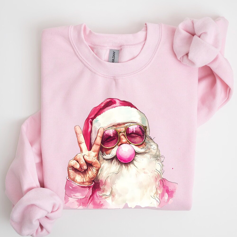 Santa Shirt, Christmas Sweatshirt, Blowing Bubble Christmas Shirts, Santa Christmas Tee, Funny Christmas Shirt Stand Out With Unique Designs