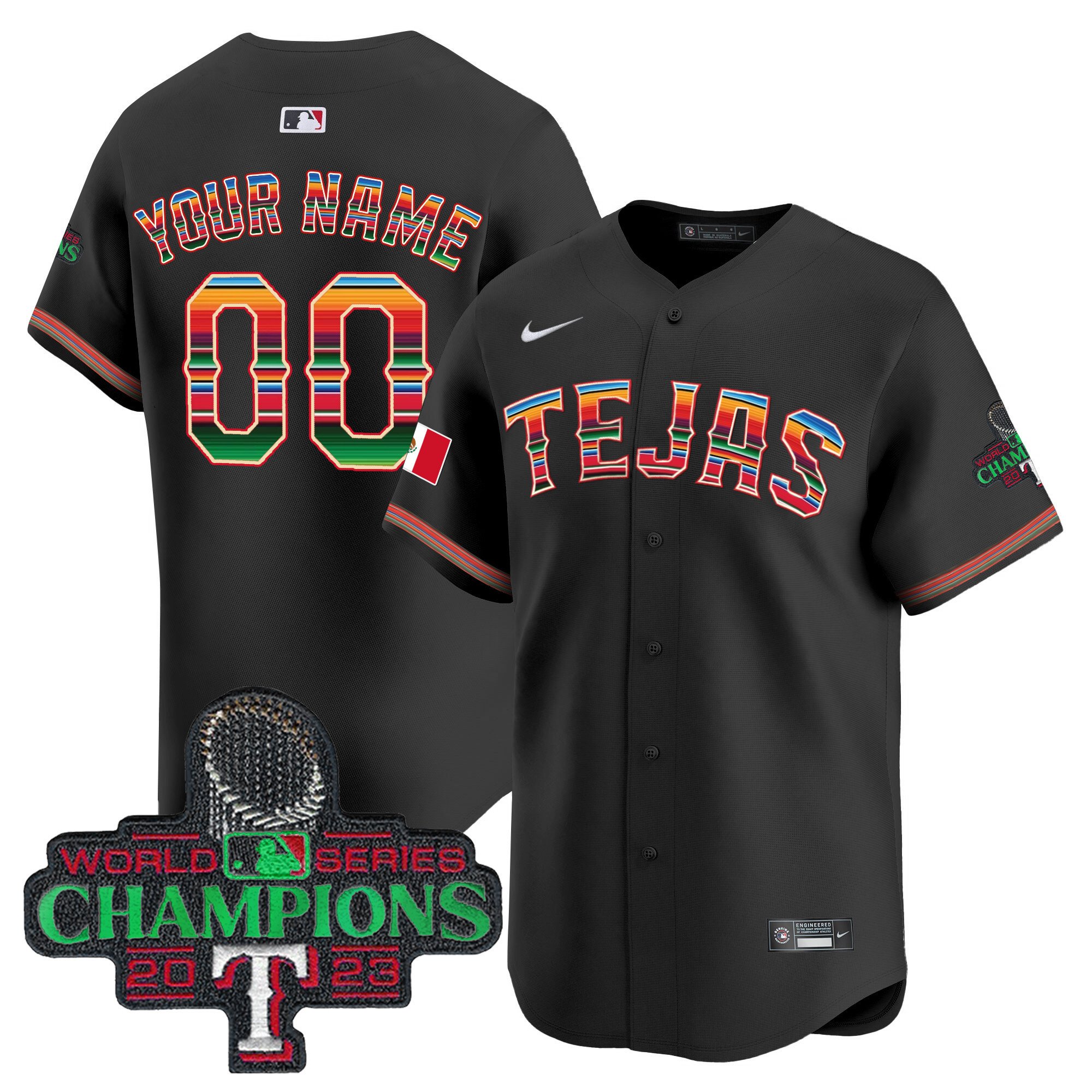 Texas Rangers Mexico Champions Patch Vapor Premier Limited Custom Jersey – All Stitched