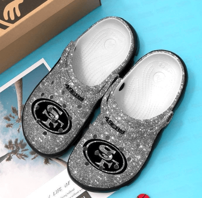 San Francisco 49ers Logo Pattern Crocss Classic Clogs Shoes In Grey Ver949